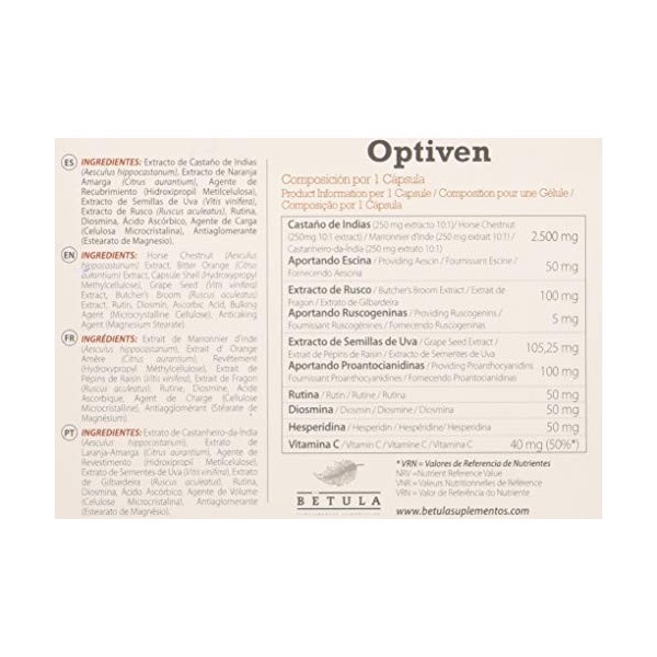 Betula Optiven 30 Cap. 1 unité 500 g