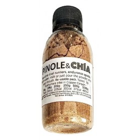 Pin avec chia pour coureurs/coureurs ultrail dans une bouteille en plastique légère pour la réutilisation en voyage 100g