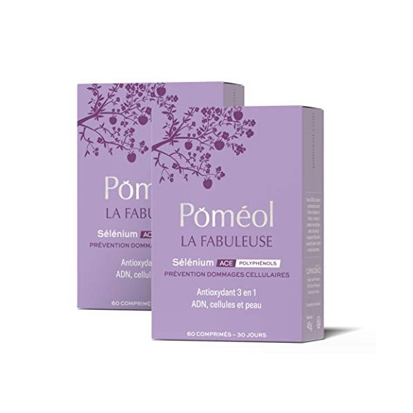 POMÉOL ǀ Complément Alimentaire Antioxydant protection peau & Anti Age - La Fabuleuse ǀ 2 x 30 jours ǀ Zinc, Sélénium, Vitami