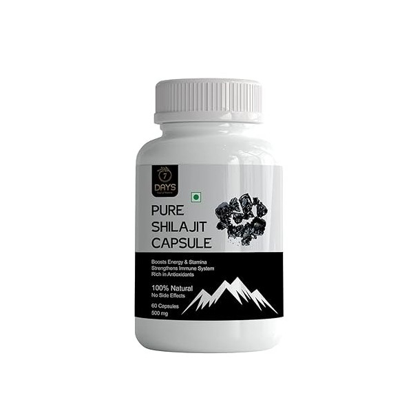 Green Velly 7 Days Shilajit Capsules Ayurvedic Purified Shilajit With Antifatigue, Anti Inflammatory Benefits