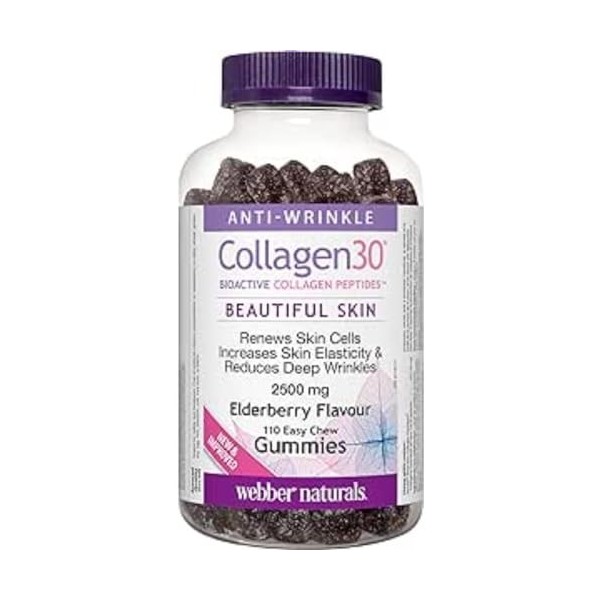 Webber Naturals Collagen30® Bioactive Collagen Peptides™ 2500 mg Elderberry 110 Gummies