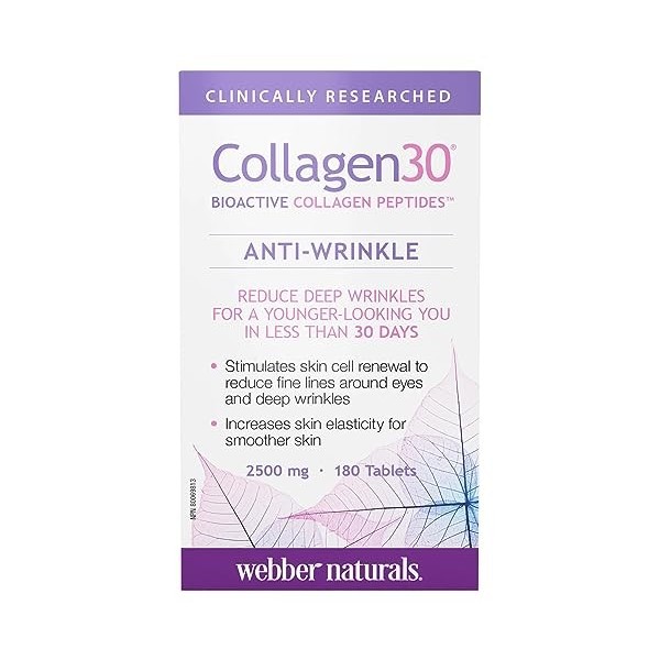 Webber Naturals Collagen30® Bioactive Collagen Peptides 2500 mg 180 Tablets