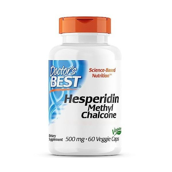 Doctors Best, Hesperidin Methyl Chalcone, 500mg, 60 Capsules végétaliennes, Testé en Laboratoire, Sans Gluten, Sans Soja, Vé