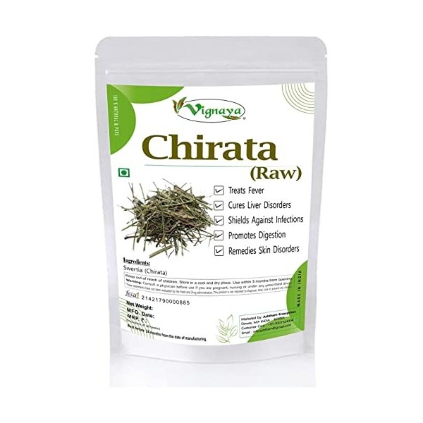 Puritans Vignaya Chirata pure et naturelle Swertia Chiraita - Bâton amère Chirayata - 100 g