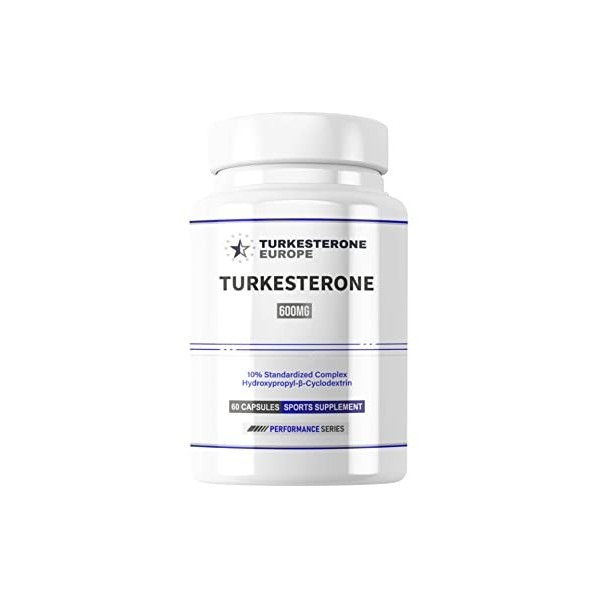 Turkesterone Europe Complexe 10% avec Hydroxypropyl-β-Cyclodextrine - 60 Capsules 500mg 