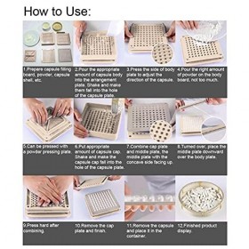 Machine de remplissage de gélules, 100 trous ABS plaque de remplissage de gélules manuelle outil de carte de machine de rempl