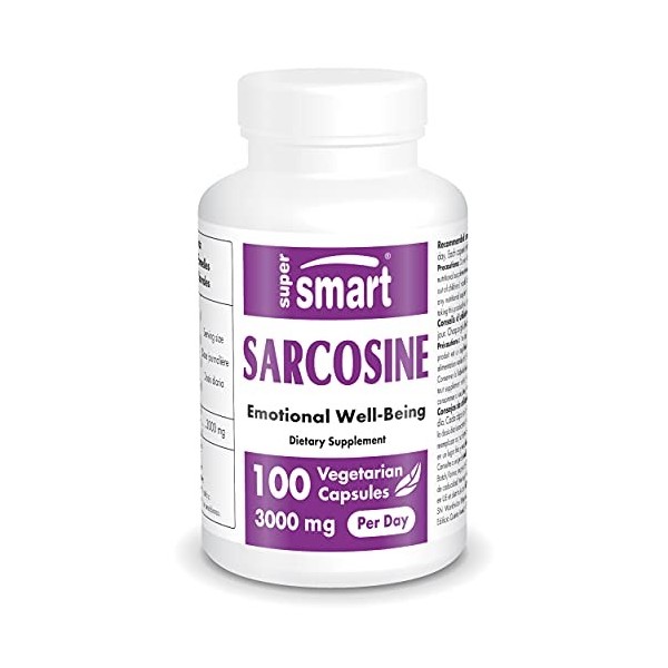 Sarcosine 3000 mg Par Jour - Bien-Être - Contribue à Atténuer les Troubles de lHumeur - Nootropique Protéinogène - Vegan - S