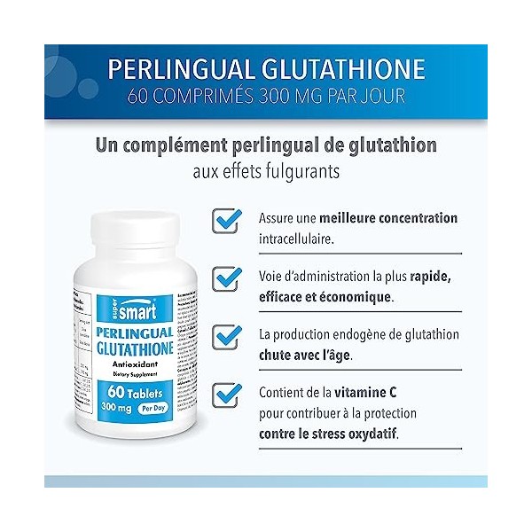 Glutathion à Sucer - Booster de Glutathion - Lutte Contre le Stress Oxydatif - Soutient le Système Immunitaire - Protège et D