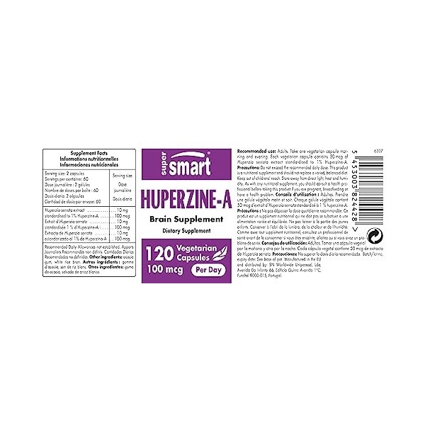 Huperzine-A - Extrait d’Huperzia Serrata Standardisé 1% d’Huperzine-A - Contribue à Améliorer la Mémoire, la Concentration et