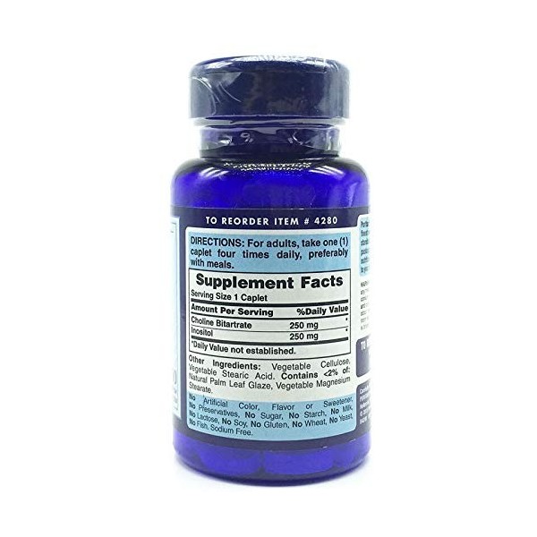 Choline Bitartrate Inosotol 250 mg /250 mg 100 Comprimes