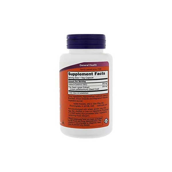 Now 200 mg Indole-3-Carbinol 60 Veg Gélules