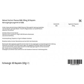Natural Factors, Stress Relax Pharma GABA, 100mg, 60 capsules végétaliens, Testé en Laboratoire, Végétarien, Sans Soja, Sans 