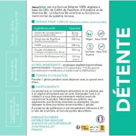 Gelules CBD Detente HexaZEN - passiflore, gaba, B6, CBD - 30 gelules - Hexa3