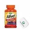 PremiumVital, Natures Way, Alive! Multivitamin Adult Gummies, 90 Gommes, avec Pilulier Pratique, Testé en Laboratoire, Sans 