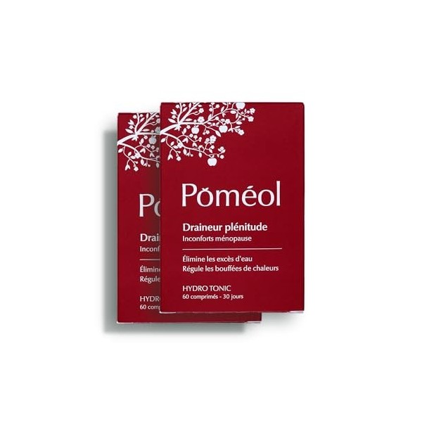 POMÉOL ǀ Complément alimentaire drainant ménopause |Bouffees de chaleur, Retention deau - HydroTonic Plénitudeǀ 2 x 30 jours