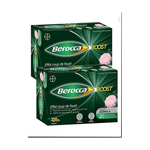 Berocca Boost Comprimés Effervescents - Lot de 2 Boites de 20 Comprimés