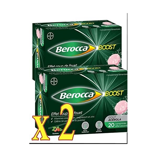 Berocca Boost Comprimés Effervescents - Lot de 2 Boites de 20 Comprimés