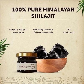 Green Velly Indian Neuherbs Pure & Original 100% Ayurvedic Himalayan Shilajit/Shilajeet Resin 30g With 75% Fulvic Acid - For 