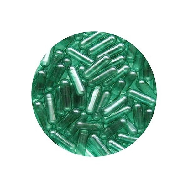 DR T & T HPMC vege Lot de 1000 capsules végétariennes végétaliennes Taille 0 Vert transparent