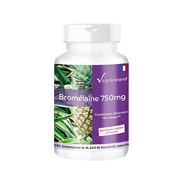 Bromélaïne 750mg - 180 gélules - vegan – haute dose - Broméline | Vitamintrend®