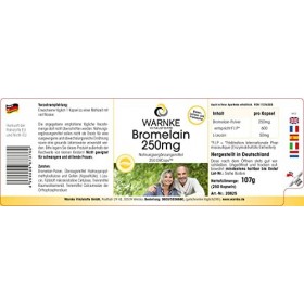 Bromélaine 250 mg - 250 gelúles - 600 F.I.P. - Végétarien - Libération retardée - Broméline | Warnke Vitalstoffe