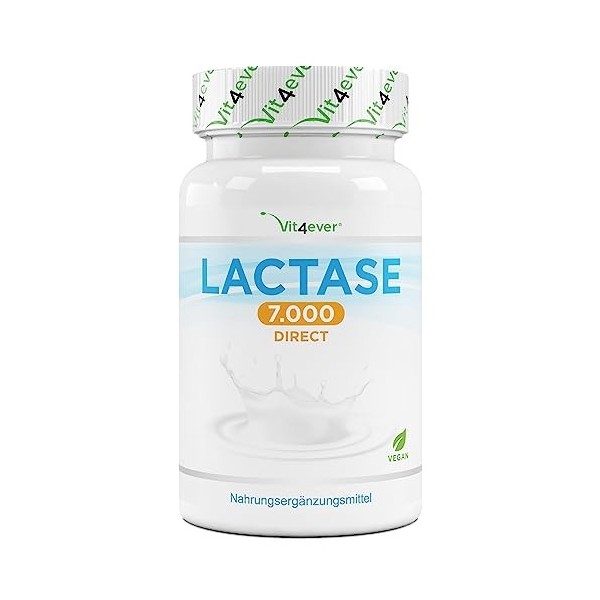 Lactase 7.000-365 comprimés à effet immédiat - Hautement dosé avec 7.000 unités FCC - En cas dintolérance au lactose + intol