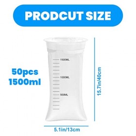 Nizirioo 50 Pièces/Paquet Sac Vomissement, Sac Nettoyage, Sac Nettoyage Vomi Voyage, Sac Vomi, Empilable Sac Vomi Blanc Grand