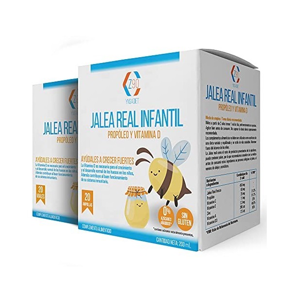 Gelée royale pour enfants - Gelée royale à la propolis pour enfants - Vitamine C - Vitamine D3 - Zinc et minéraux - Augmentez