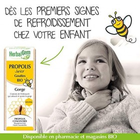 Herbalgem Propolis Junior Gouttes Bio Dès les Premiers Signes du Refroidissement 15 ml