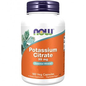 Now Foods, Potassium Citrate Citrate de Potassium , 99 mg, 180 Gélules végétaliennes, Testé en Laboratoire, Potassium, Min