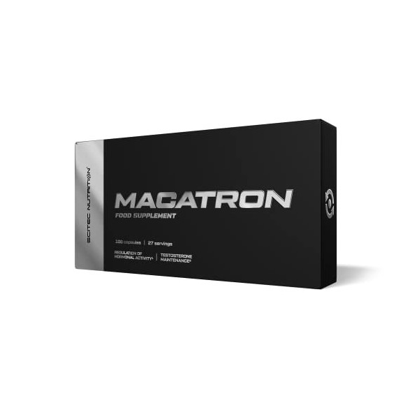 Scitec Nutrition Macatron, testostérone dure, soutien à loptimisation des œstrogènes Maca, testofen®, complexe de testostéro