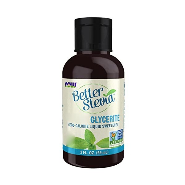 Now Foods, BetterStevia Glycerite, Extrait de Feuille de Stévia Liquide, Substitut de Sucre Végétalien, 60ml, Testé en Labora