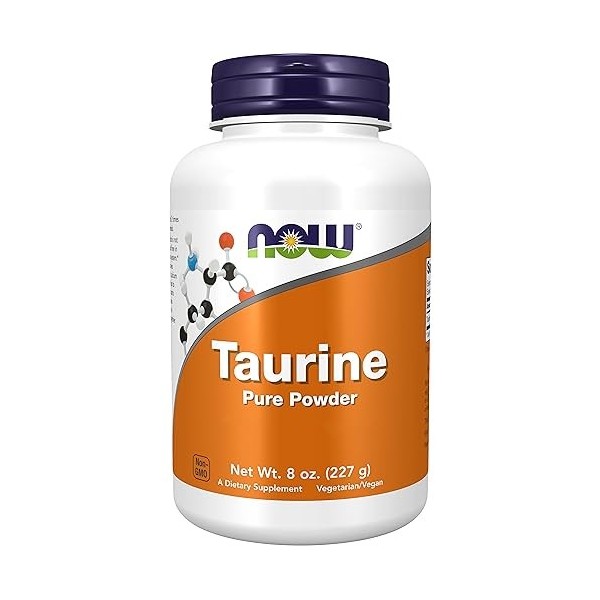 Now Foods, Taurine, Forme Libre, 227g Poudre végétalienne, Testé en Laboratoire, Sans Soja, Sans Gluten, Sans OGM, Végétarien