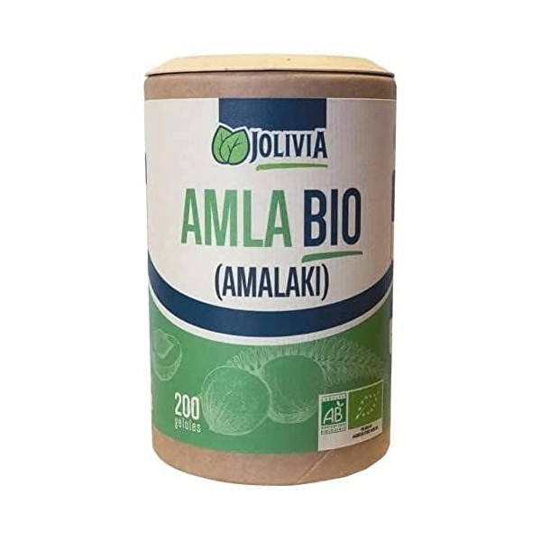 Amla Bio - 200 gélules végétales de 250 mg | Format Gélule | Complément Alimentaire | Vegan | Fabriqué en France
