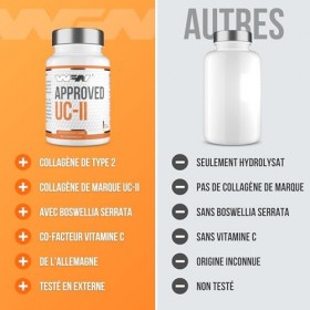 WFN Approved UC-II - Collagène non dénaturé de type 2 hautement dosé - 60 gélules - Complexe articulaire avec collagène UC 2,