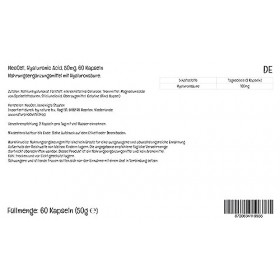 NeoCell, Hyaluronic Acid Acide Hyaluronique , 100mg, Haute Dosé, 60 Capsules, Testé en Laboratoire, Sans Gluten, Sans Soja, 