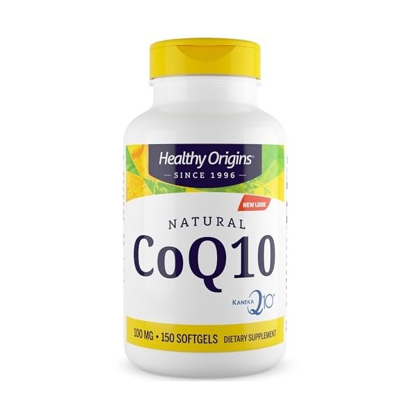 Healthy Origins, Natural CoQ10, Ubiquinone, avec Kaneka Q10, 100mg, Haute Dosé, 150 Capsules molles, Testé en Laboratoire, Sa