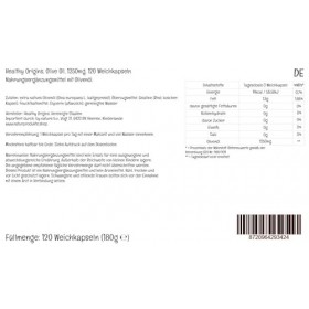 Healthy Origins, Extra Virgin Olive Oil, 1250mg, Haute Dosé, 120 Capsules molles, Testé en Laboratoire, Sans Gluten, Sans Soj