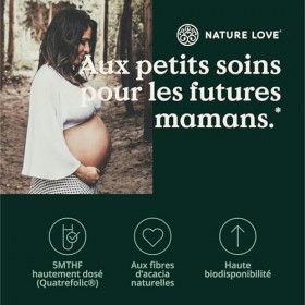 NATURE LOVE® Acide Folique Quatrefolic® – 180 comprimés – 400 µg par comprimé – désir d’enfant et grossesse* – hautement dosé