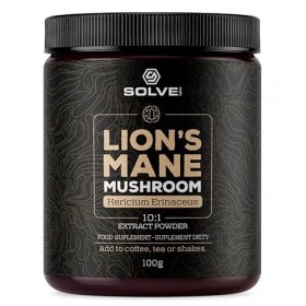 Solve Labs® ● Poudre De Crinière De Lion Premium ● 100% De Corps Fructifères ● 45% De Bêta-D-Glucanes ● Extrait 10:1 ● Zéro C