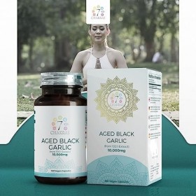 7C Ail Noir Vieilli | 180 Capsules dail Noir Inodore Haute Résistance - 10,000mg Dextrait Dail par Capsule | Sans OGM, San