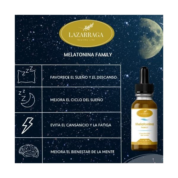 Mélatonine naturelle pure en gouttes pour endormir et dormir | Sans tryptophane et magnésium Efficace pour bébé, enfant et ad