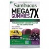 Natures Answer, Sambucus Mega Gummies 7X, Sureau Noir, Végétalien, 30 Gommes, Testé en Laboratoire, Sans Gluten, Sans Soja, 