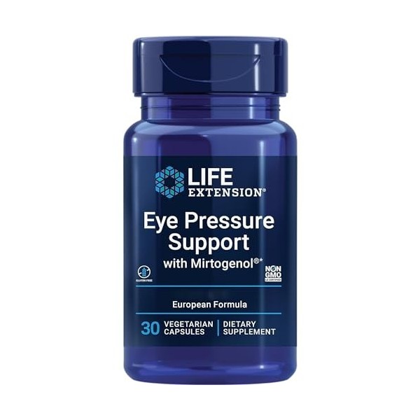 Life Extension, Eye Pressure Support with Mirtogenol, Extrait de Myrtille et Pycnogenol, 30 Capsules végétaliennes, Testé en 