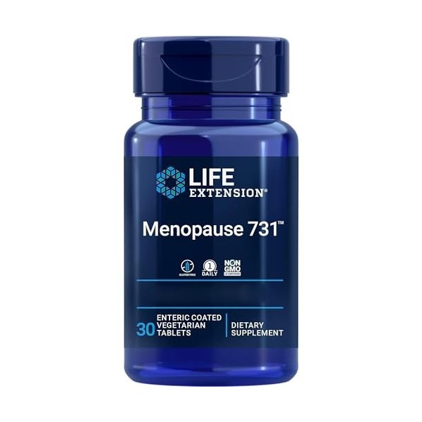 Life Extension, Menopause 731, Extrait de Rhubarbe, 30 Comprimés végétaliens, Testé en Laboratoire, Végétarien, Sans Gluten, 