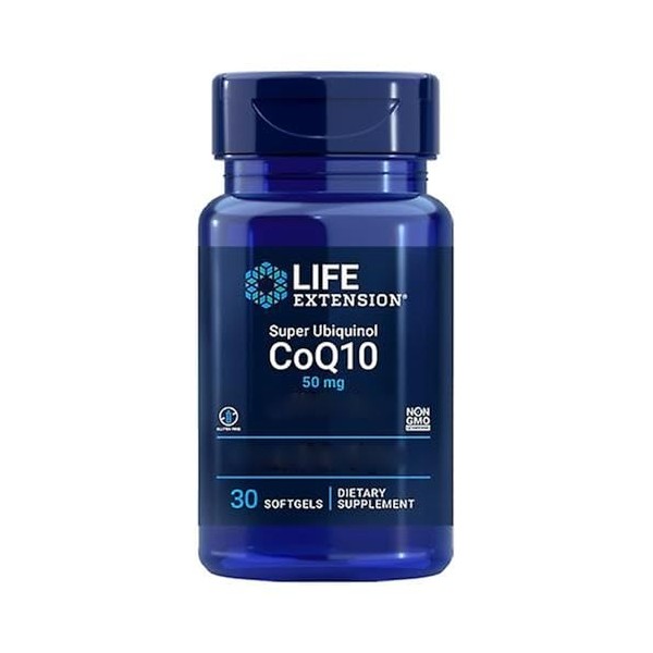 Life Extension, Super Ubiquinol, Enhanced Mitochondrial Support, 50mg, Kaneka-Ubiquinol, 30 Capsules molles, Testé en Laborat