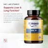 NAC+ 240 Capsules à la Vitamine D de Kinoko Life, Supplément 300 mg N-acétyl-L-cystéine pour la santé immunologique, booster 