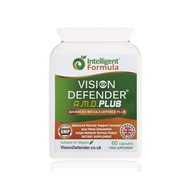 Vision Defender AMD Plus - Supplément Vision avec Lutéine, Méso Zéaxanthine, Zinc, Vitamine C & E, Minéraux, Antioxydant, Car