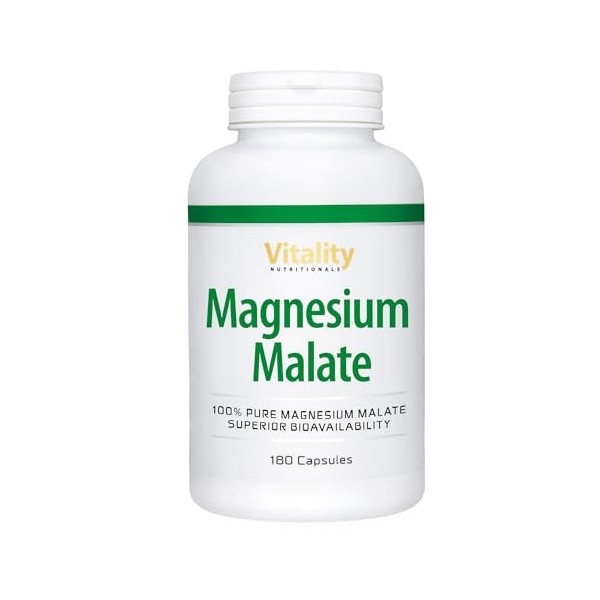 Malate Magnésium, 360 mg par jour. Contribue à la réduction de la fatigue et de lépuisement, à la fonction musculaire et à l