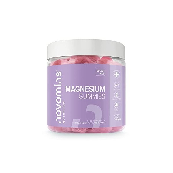 Magnésium Gummies - Sans sucre - Végétalien - Sans gluten - Suppléments de magnésium à croquer - 1091 mg de citrate de magnés